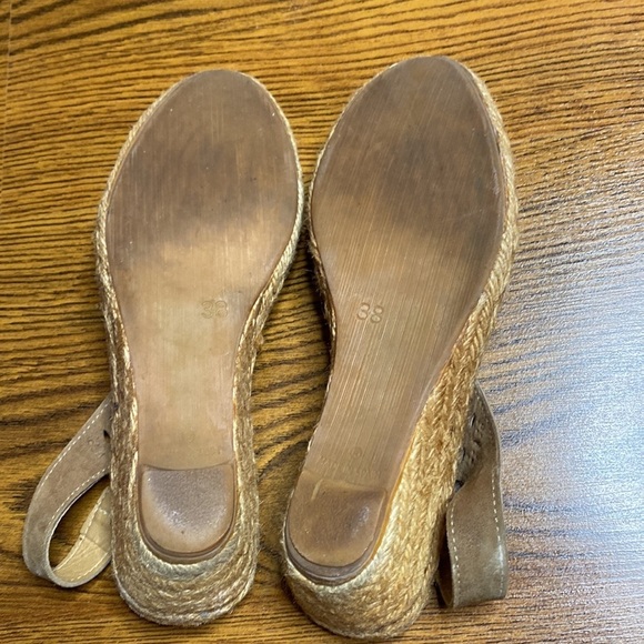 🌹 Browns 🌹 Soft Leather Wedge Espadrille Sandals - Picture 7 of 7